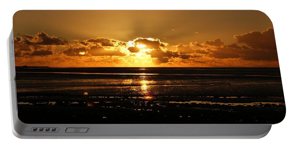 Morecambe Portable Battery Charger featuring the photograph Morecambe Bay Sunset. by Lachlan Main