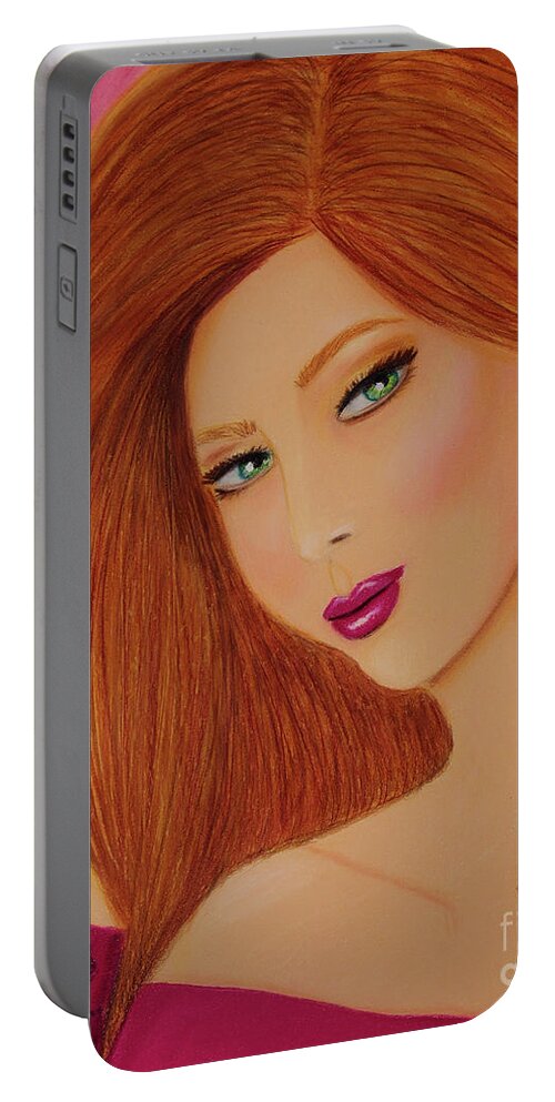 Fashion Portable Battery Charger featuring the drawing Morgan by Dorothy Lee