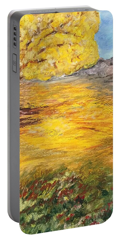 Landscape Portable Battery Charger featuring the painting Morning glory by Norma Duch