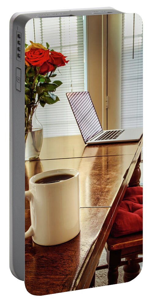 Flowers Portable Battery Charger featuring the photograph Morning Routine by Bill Chizek