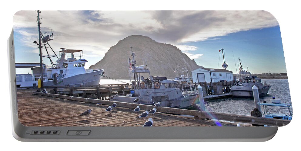 Morro Bay Harbor Portable Battery Charger featuring the photograph Morro Bay Harbor by Michael Rock