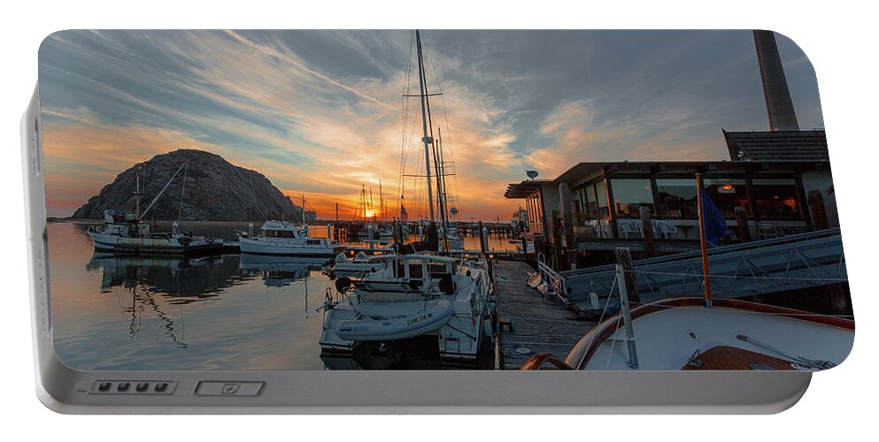 Morro Bay Portable Battery Charger featuring the photograph Morro Bay Sunset by Mike Long