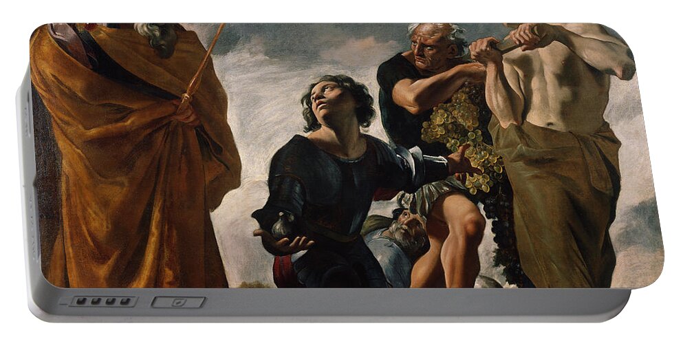 Bible Portable Battery Charger featuring the painting Moses And The Messengers From Canaan, 1621-24 by Giovanni Lanfranco