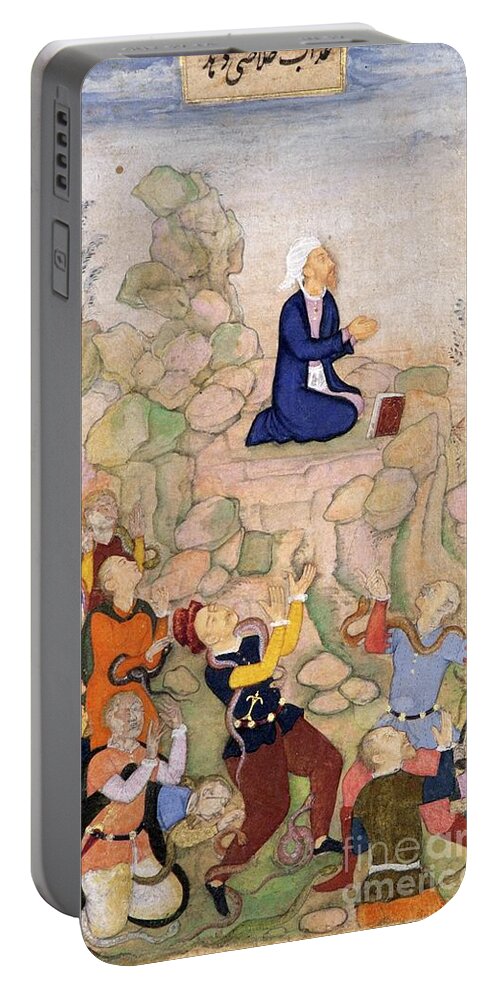 Bible Portable Battery Charger featuring the painting Moses And The Plague Of Serpents, 1602-05 by Indian School