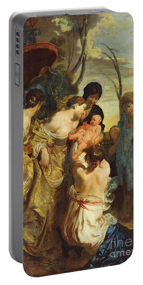17th Century Portable Battery Charger featuring the painting Moses Saved From Drowning, C. 1625-31 by Johann Liss Or Lis Or Von Lys