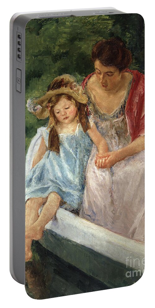 Cassatt Portable Battery Charger featuring the painting Mother and Child in Boat, 1908 by Mary Stevenson Cassatt