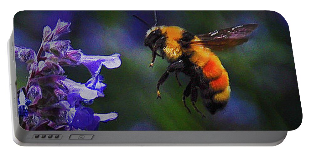 Bumblebee Portable Battery Charger featuring the digital art Mountain Bumblebee - Colorado by Gene Bollig