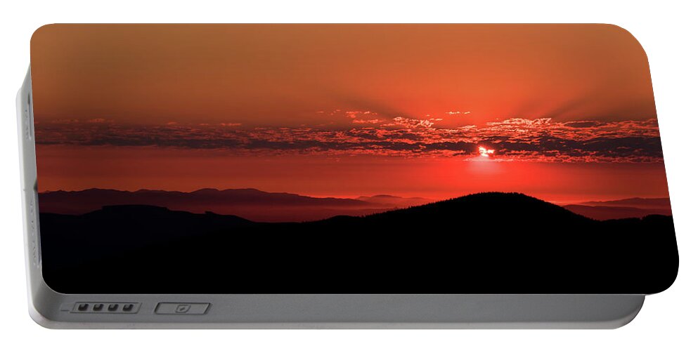 Sunset Portable Battery Charger featuring the photograph Mountain Sunset by Briand Sanderson