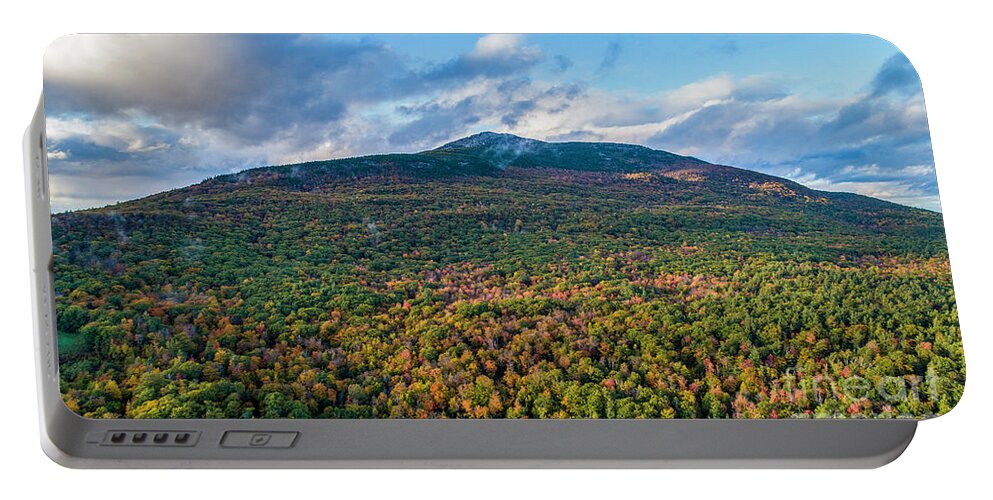 Jaffrey Portable Battery Charger featuring the photograph Mountain that Stands Alone by Veterans Aerial Media LLC