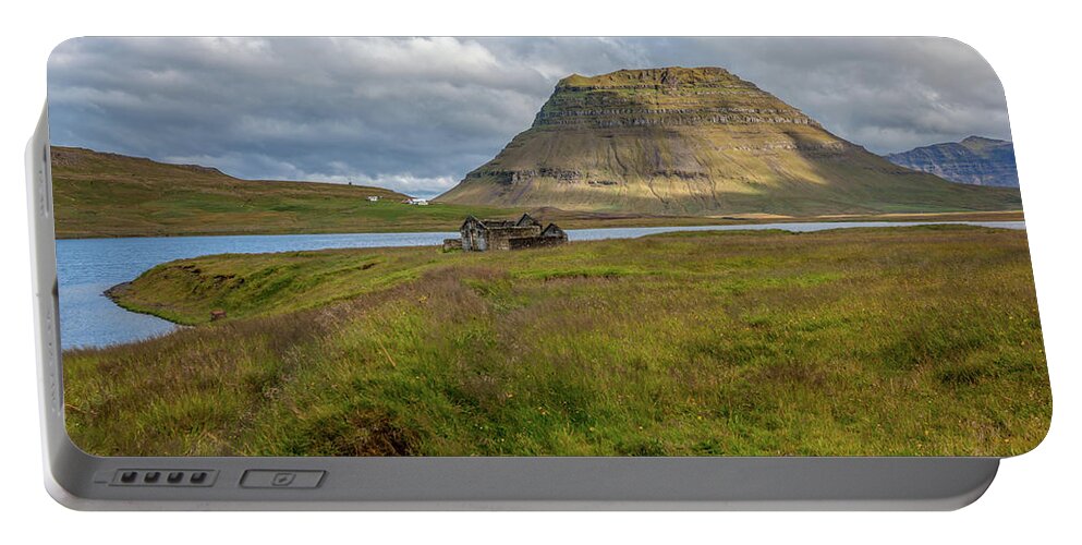 David Letts Portable Battery Charger featuring the photograph Mountain Top of Iceland by David Letts