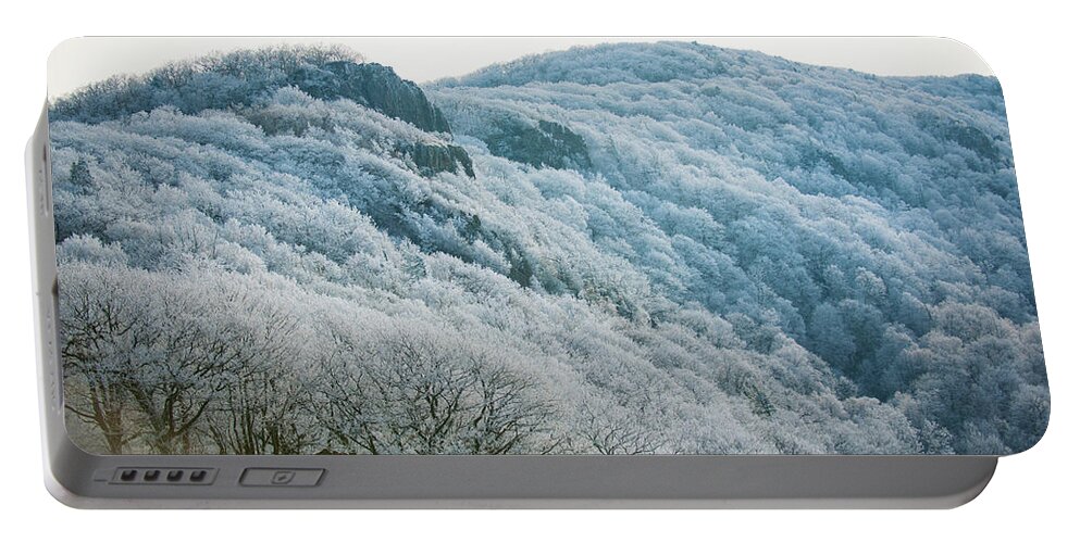 Blue Ridge Portable Battery Charger featuring the photograph Mountainside Hoarfrost by Mark Duehmig