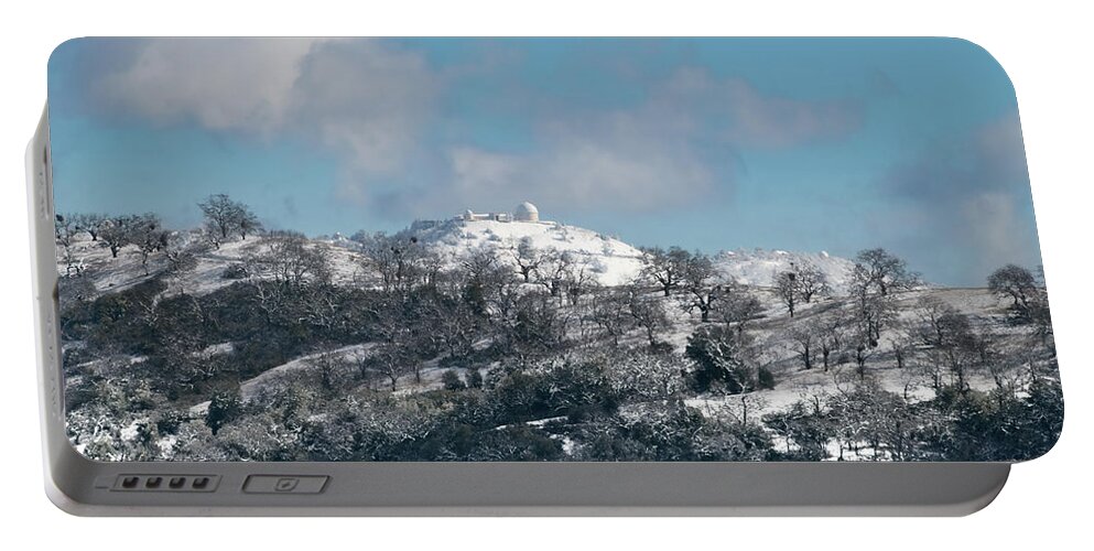 Lick Observatory Portable Battery Charger featuring the photograph Mt Hamilton in Winter by Mike Gifford