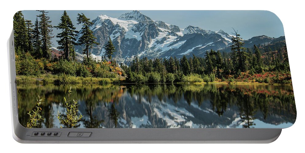 Mt. Shuksan Portable Battery Charger featuring the photograph Mt. Shuksan in the Fall by E Faithe Lester