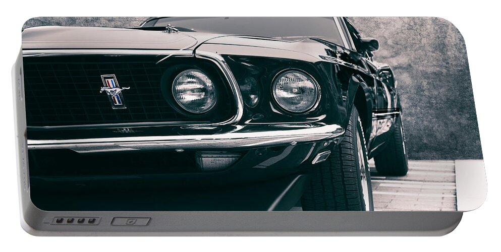 Car Portable Battery Charger featuring the photograph Mustang Dream by Carrie Hannigan