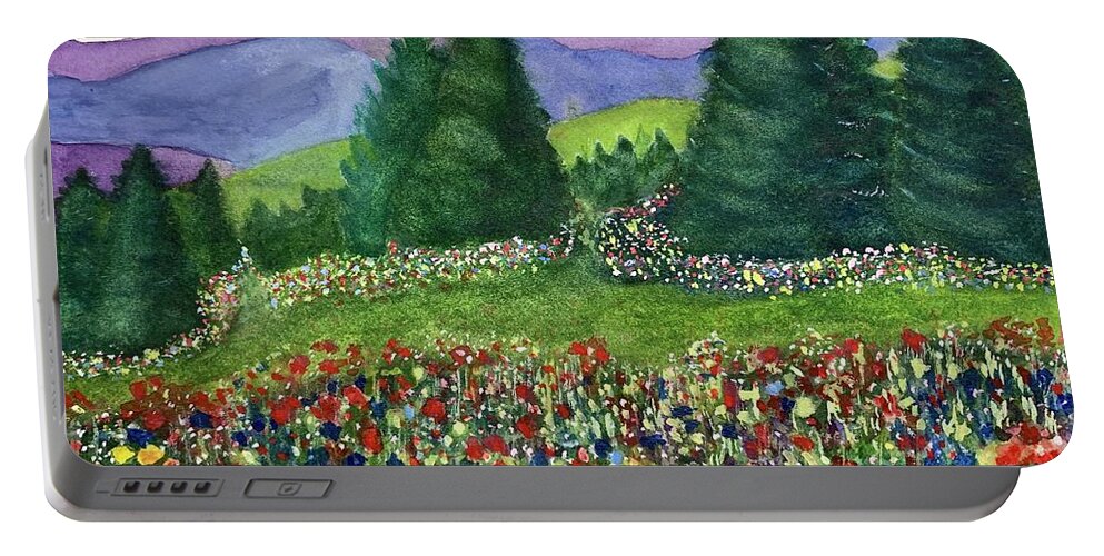 Summer Portable Battery Charger featuring the painting My Heaven on Earth by Sue Carmony