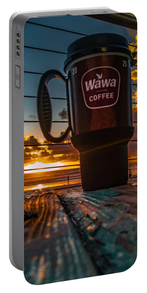 Wawa Portable Battery Charger featuring the photograph Morning Cup of Sunshine by Danny Mongosa