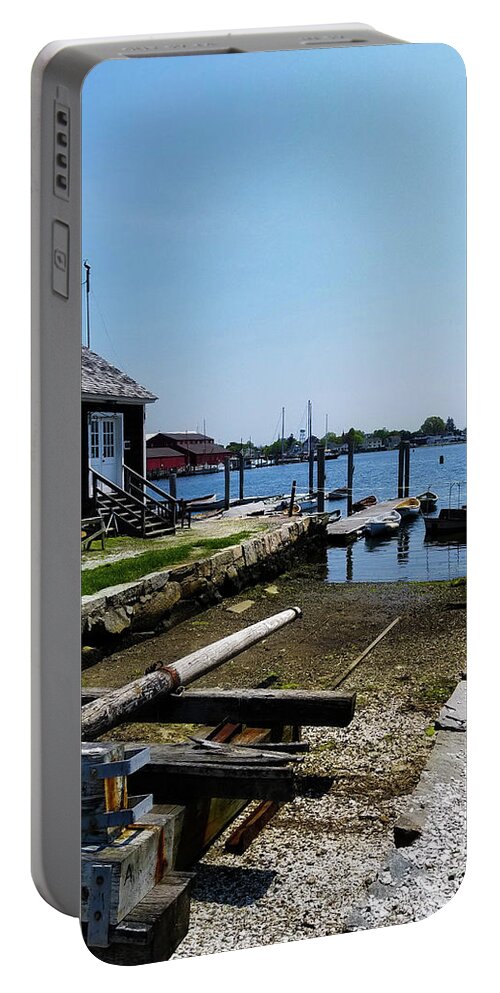 Mystic Seaport Portable Battery Charger featuring the photograph Mystic Seaport Architecture by Elizabeth M