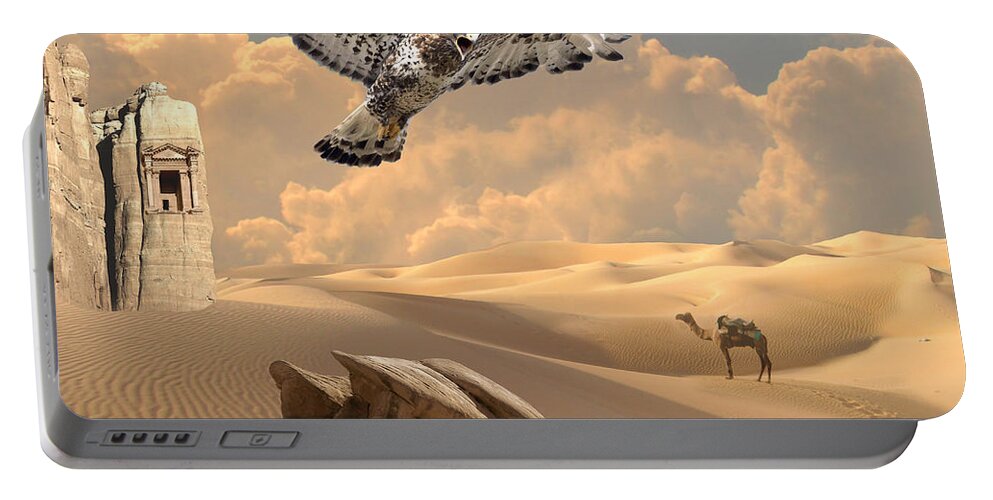 Desert Portable Battery Charger featuring the digital art Mystica of desert by Alexa Szlavics