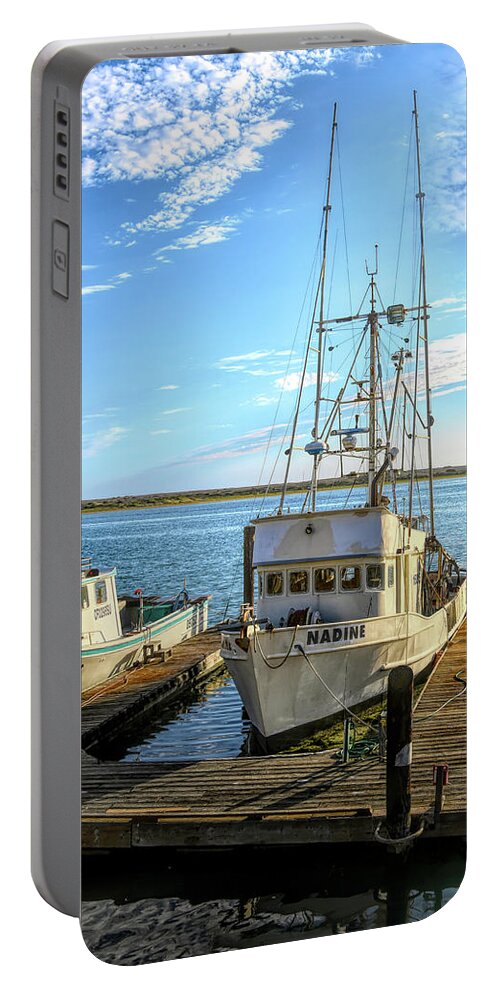 Nadine Crab Boat Morro Bay California Portable Battery Charger featuring the photograph Nadine Crab Boat Morro Bay California by Floyd Snyder