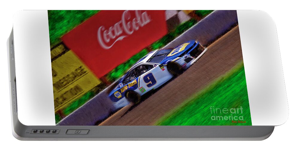 Nascar Portable Battery Charger featuring the photograph Nascar Chase Elliott 2019 Chevrolet Camaro ZL1 by Blake Richards
