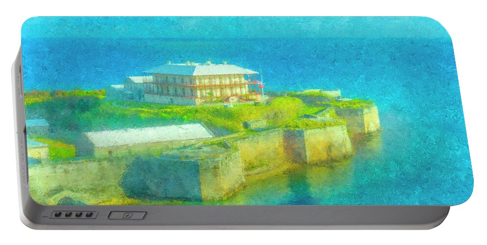 National Museum Of Bermuda Portable Battery Charger featuring the painting National Museum of Bermuda by Bill McEntee