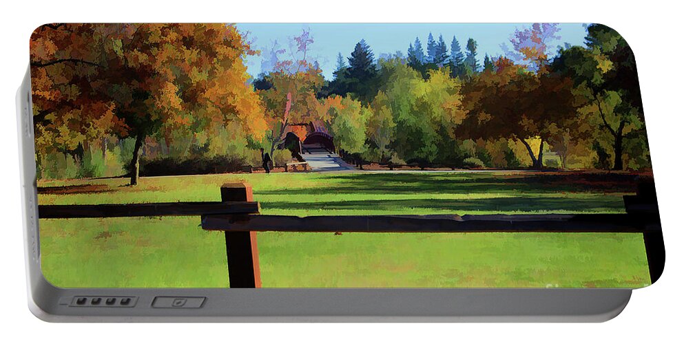Autumn Portable Battery Charger featuring the photograph Nature Colors Landscape Pasture by Chuck Kuhn