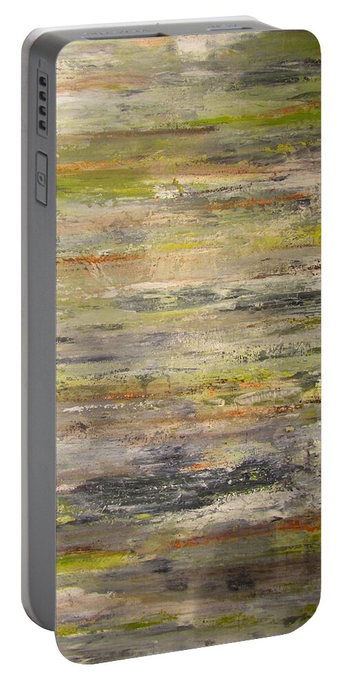Abstract Portable Battery Charger featuring the painting Nature's Pleasure by Roberta Rotunda