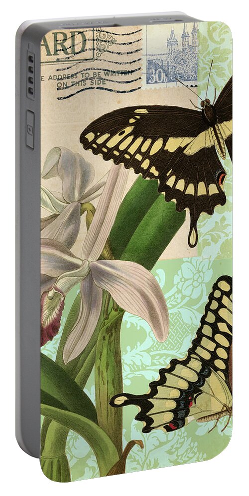 Yellow Portable Battery Charger featuring the painting Natures Tapestry II by Vision Studio