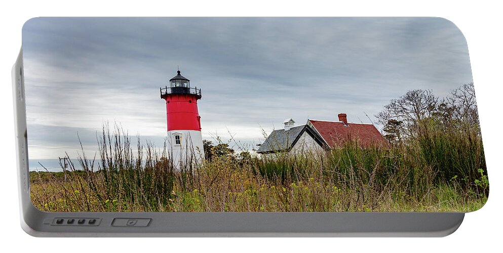 Nauset Light In May Portable Battery Charger featuring the photograph Nauset Light in May by Michelle Constantine