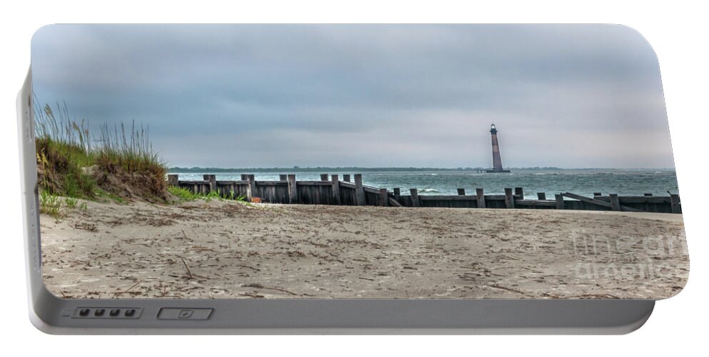 Morris Island Lighthouse Portable Battery Charger featuring the photograph Nautical Shore - Morris Island Lighthouse by Dale Powell