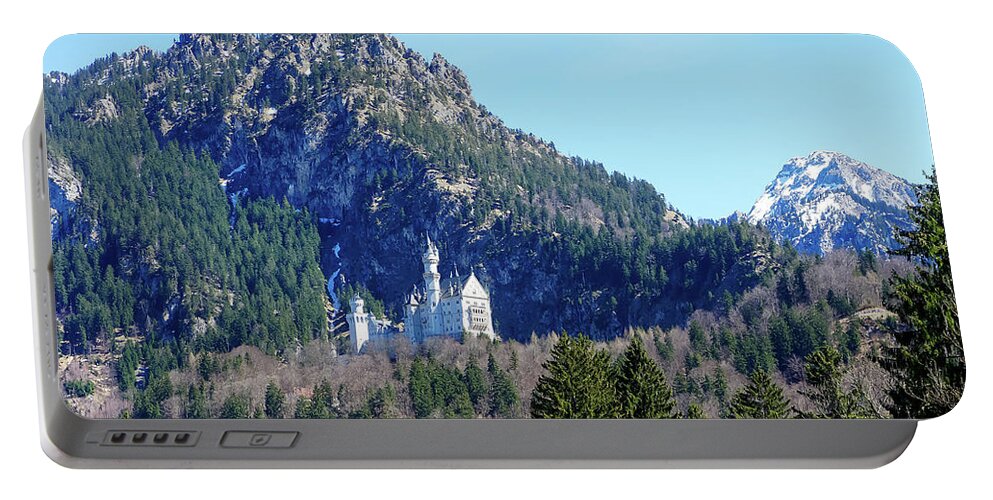 Bavaria Portable Battery Charger featuring the photograph Neuschwanstein Castle on the Hill 1 by Dawn Richards