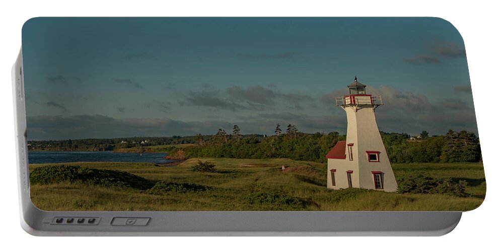 Lighthouse Portable Battery Charger featuring the photograph New London Early Light by Marcy Wielfaert
