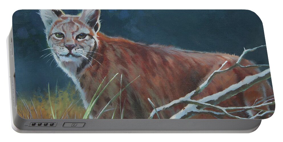 Nature Portable Battery Charger featuring the painting New Mexico Bob by Carolyne Hawley
