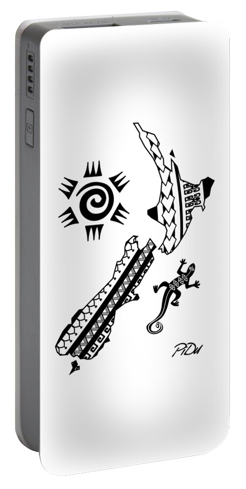 New-zealand Portable Battery Charger featuring the digital art New Zealand Map by Piotr Dulski