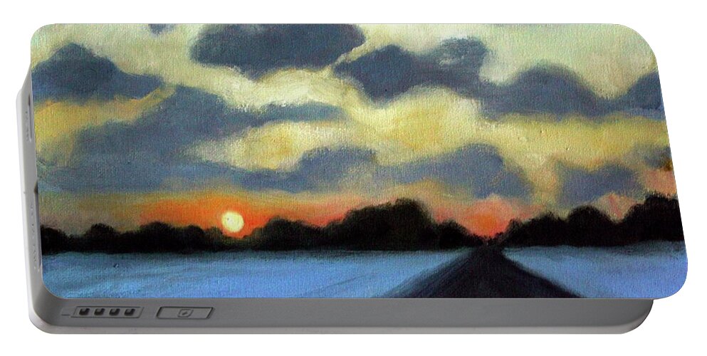 Landscape Portable Battery Charger featuring the painting Niagara Sky #3 by Sarah Lynch