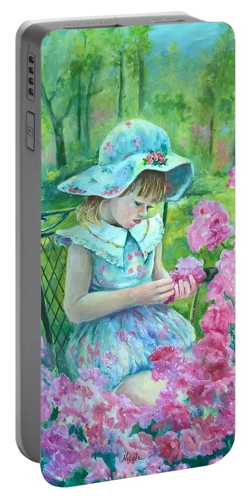Children Portable Battery Charger featuring the painting Nicole by ML McCormick