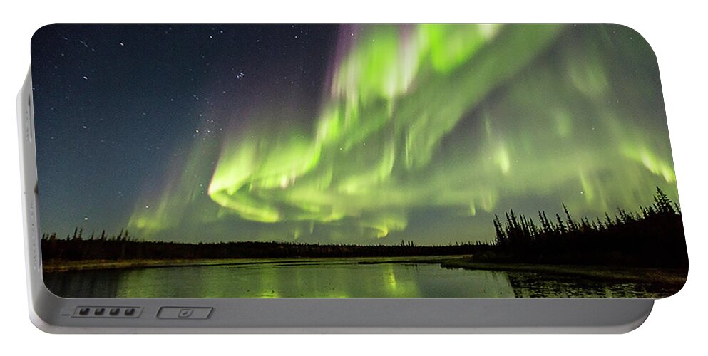 Aurora Portable Battery Charger featuring the photograph Night Lights by Valerie Pond