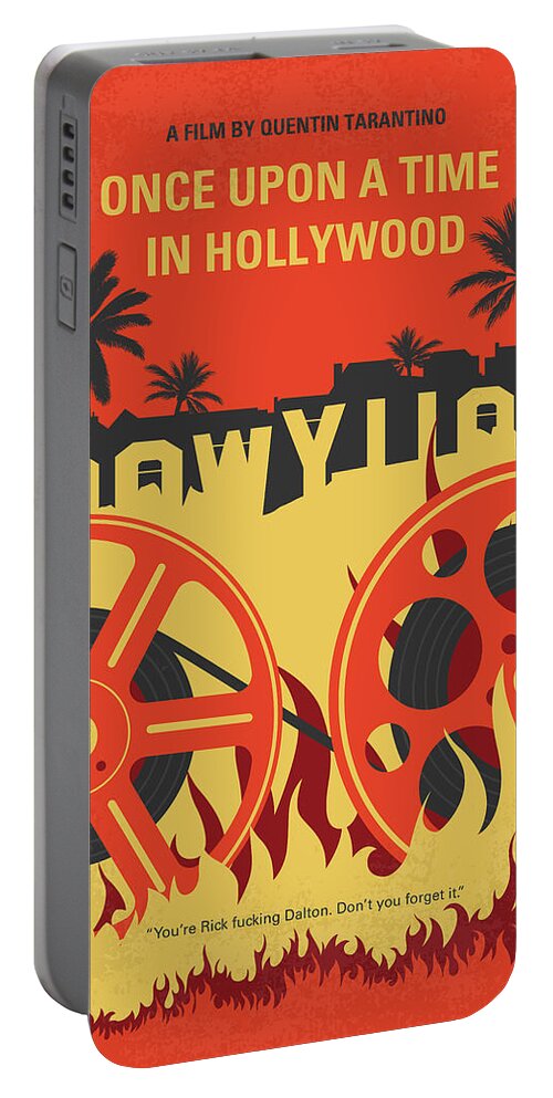 Once Upon A Time In Hollywood Portable Battery Charger featuring the digital art No1120 My Once Upon a Time in Hollywood minimal movie poster by Chungkong Art