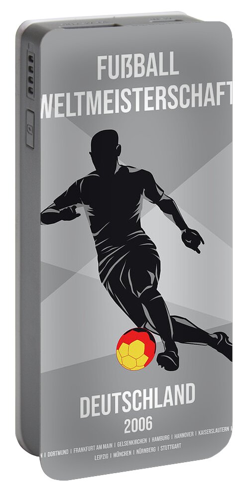 World Portable Battery Charger featuring the digital art No18 My 2006 Germany Soccer World Cup poster by Chungkong Art