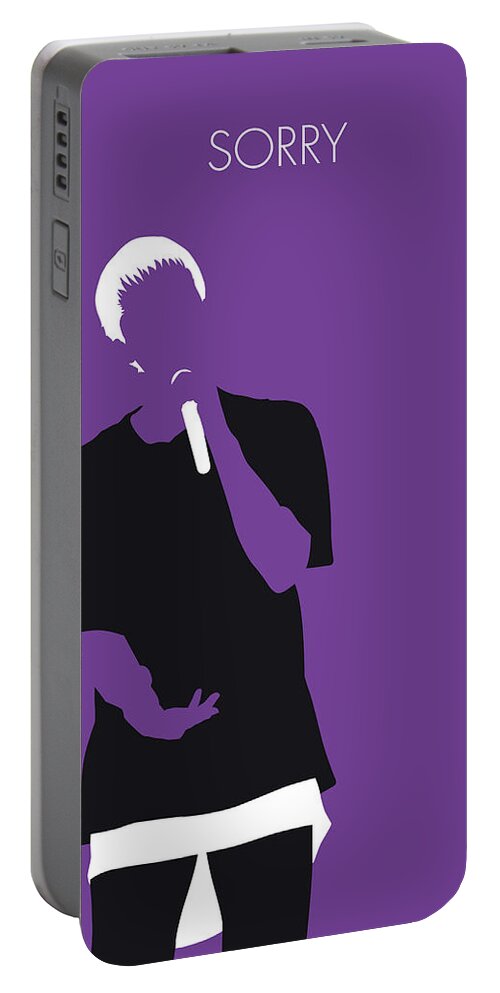 Sorry Portable Battery Charger featuring the digital art No231 MY JUSTIN BIEBER Minimal Music poster by Chungkong Art