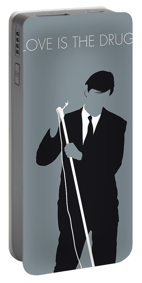 Roxy Portable Battery Charger featuring the digital art No237 MY ROXY MUSIC Minimal Music poster by Chungkong Art