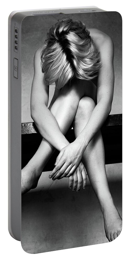 Weston Portable Battery Charger featuring the photograph Nude With Hanging Hands and Feet by Lindsay Garrett