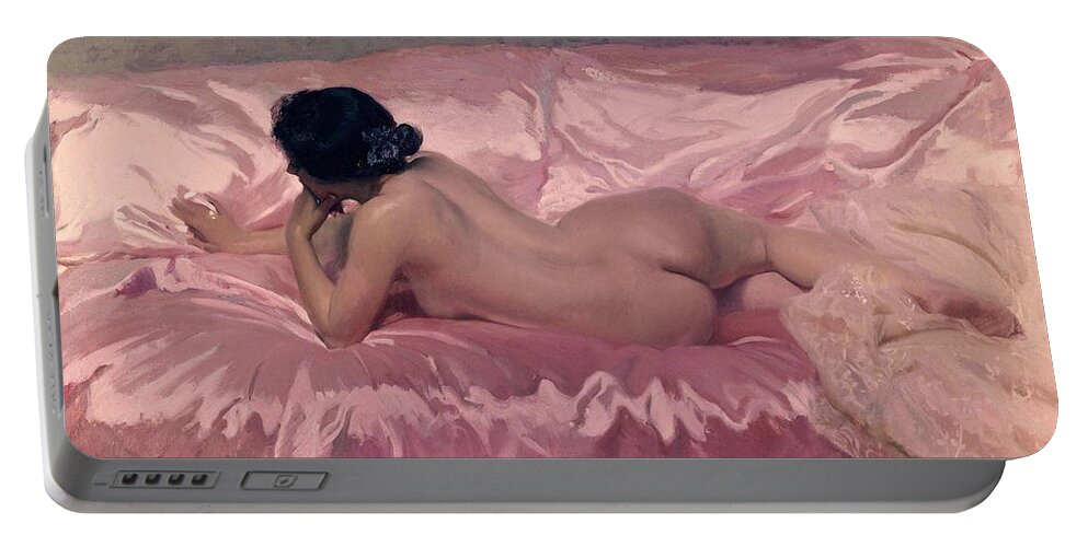 Joaquin Sorolla Portable Battery Charger featuring the painting 'Nude Woman', 1902, Oil on canvas, 106 x 186 cm. by Joaquin Sorolla -1863-1923-