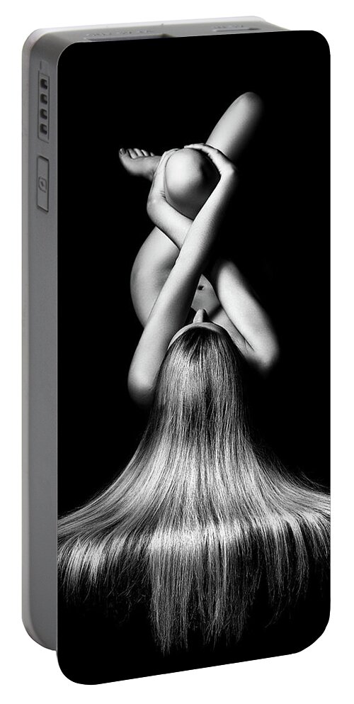 Woman Portable Battery Charger featuring the photograph Nude woman bodyscape 2 by Johan Swanepoel