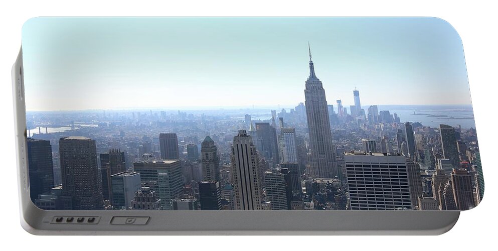 Nyc Portable Battery Charger featuring the photograph NYC Skyline Empire State Architecture by Chuck Kuhn