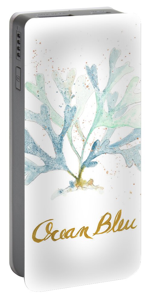 Ocean Portable Battery Charger featuring the painting Ocean Bleu Coral by Patricia Pinto