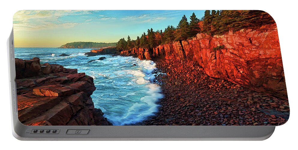 Otter Point Cliffs Portable Battery Charger featuring the photograph Ocean Energy by ABeautifulSky Photography by Bill Caldwell