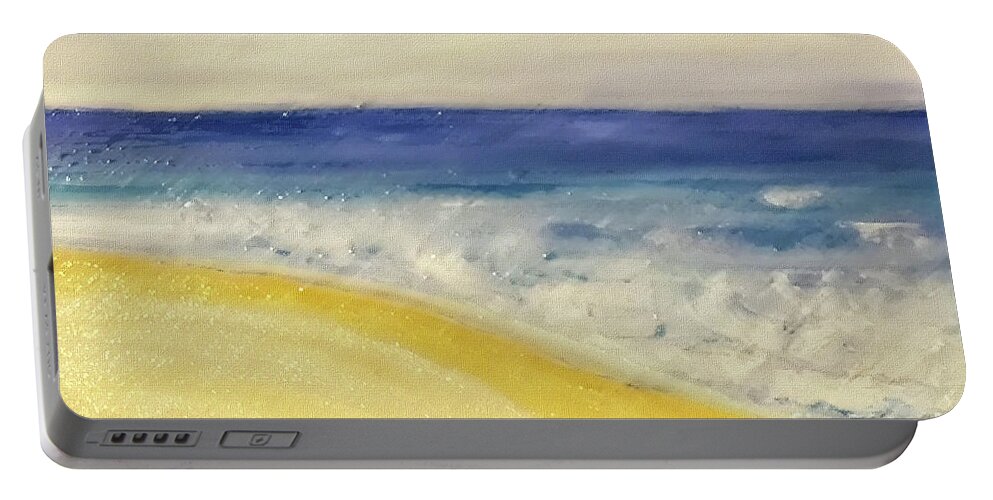 Ocean Portable Battery Charger featuring the painting Ocean Flow by Shelley Myers