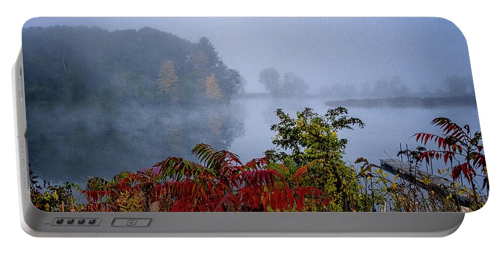 Hayward Garden Putney Vermont Portable Battery Charger featuring the photograph October Fog II by Tom Singleton