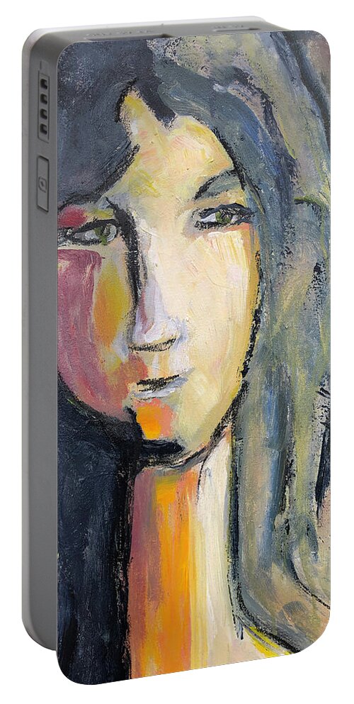 Portrait Portable Battery Charger featuring the painting Of Course by Sharon Sieben